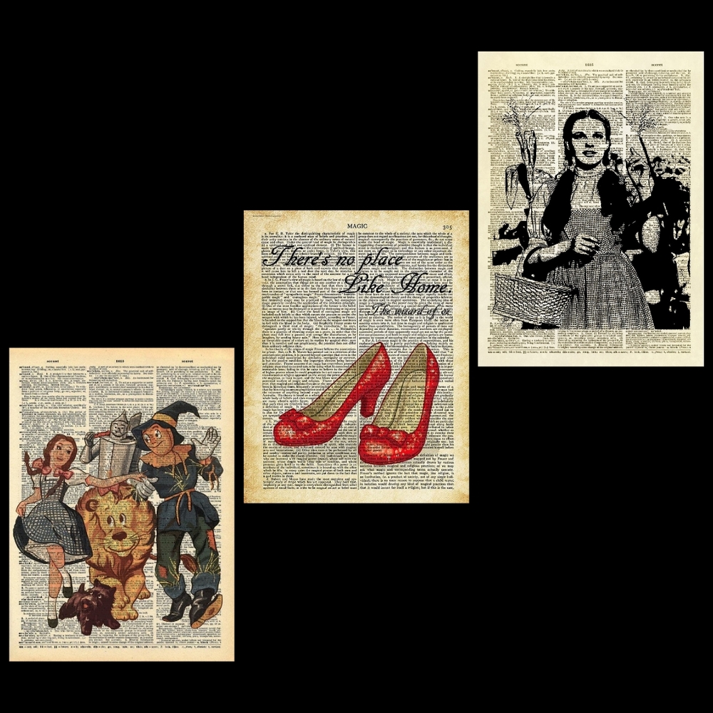 The Wizard of Oz Dictionary Book Page Art Decor